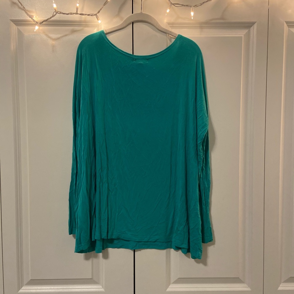 Piko long sleeve flowy turquoise tunic - Picture 2 of 4